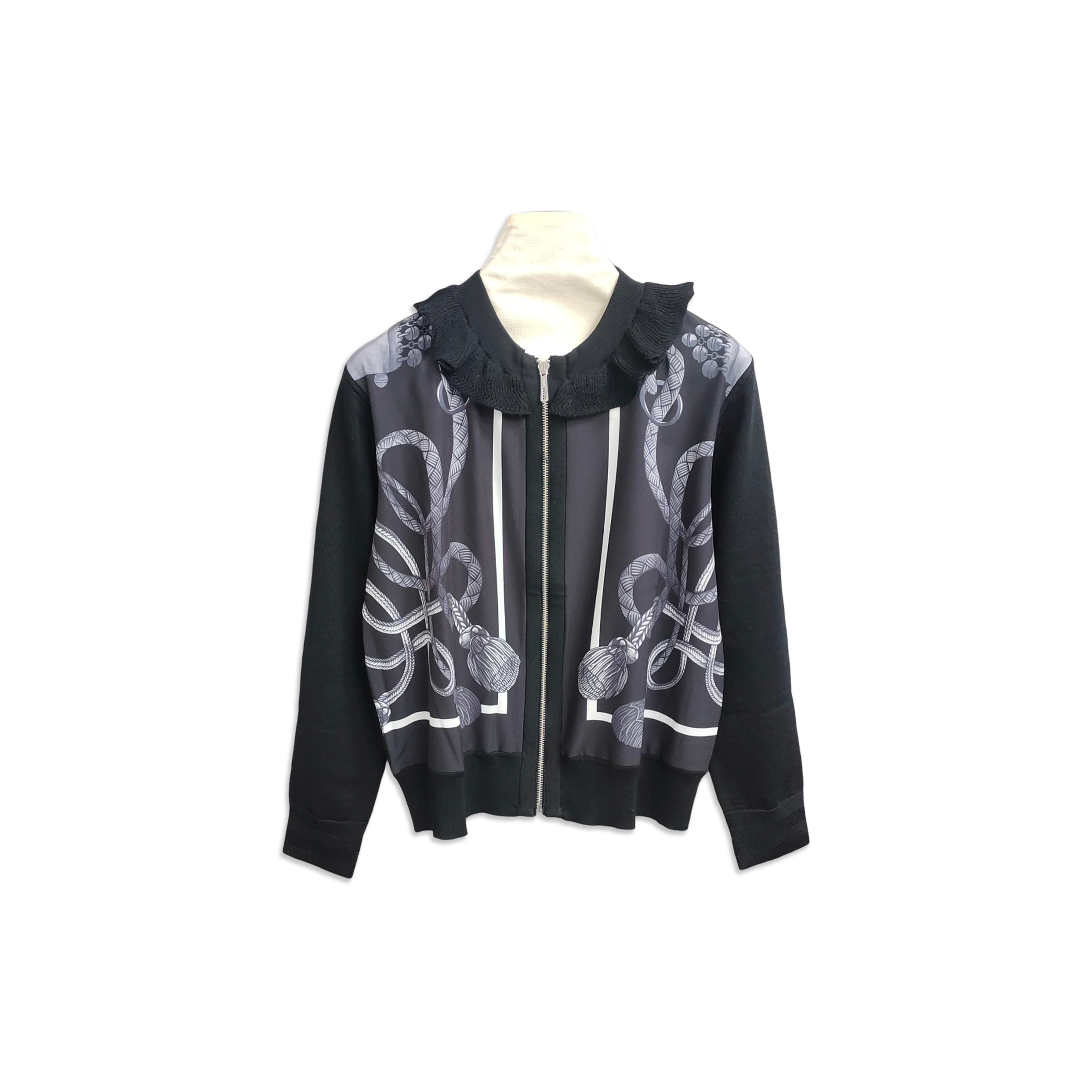 HERMES PALEFROI REMIX LONG-SLEEVE TWILLAINE CARDIGAN H5H2804DLIT34 HERMES PALEFROI REMIX LONG-SLEEVE TWILLAINE CARDIGAN H5H2804DLIT34